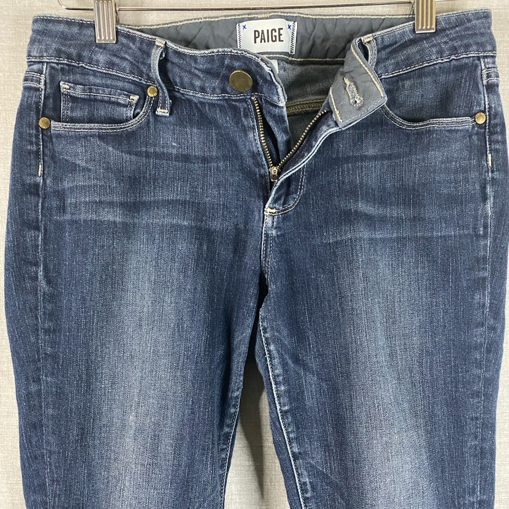Paige Women's Abbot Kinney Cropped Low Rise Denim Jean In Blue Size 28 - Picture 3 of 8